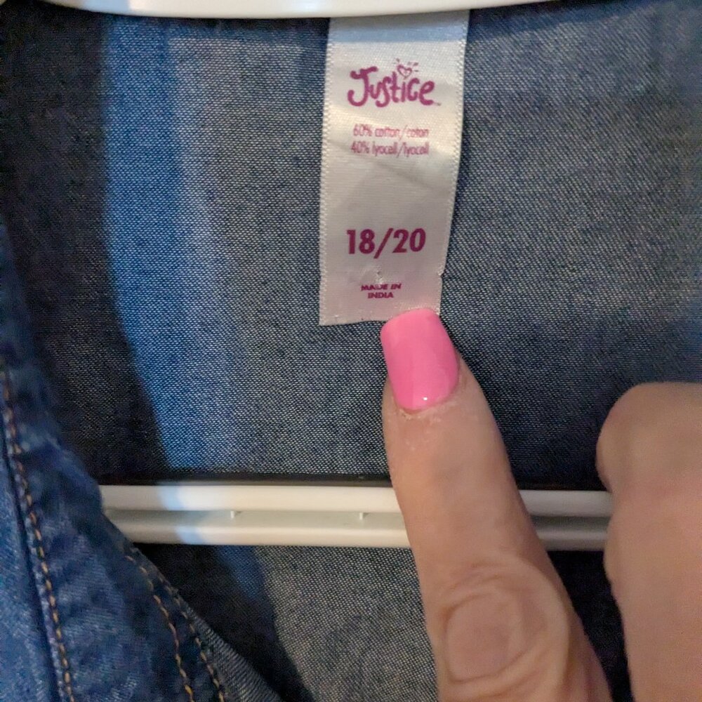 Justice Chambray Denim dress size 18-20 - Picture 8 of 8